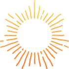 A drawing of a sun with rays coming out of it.