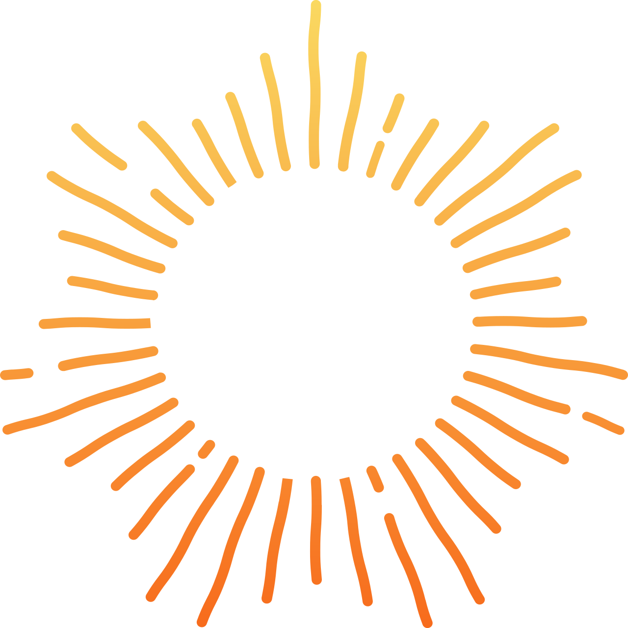 A drawing of a sun with rays coming out of it.