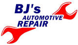 A logo for bj 's automotive repair with a wrench