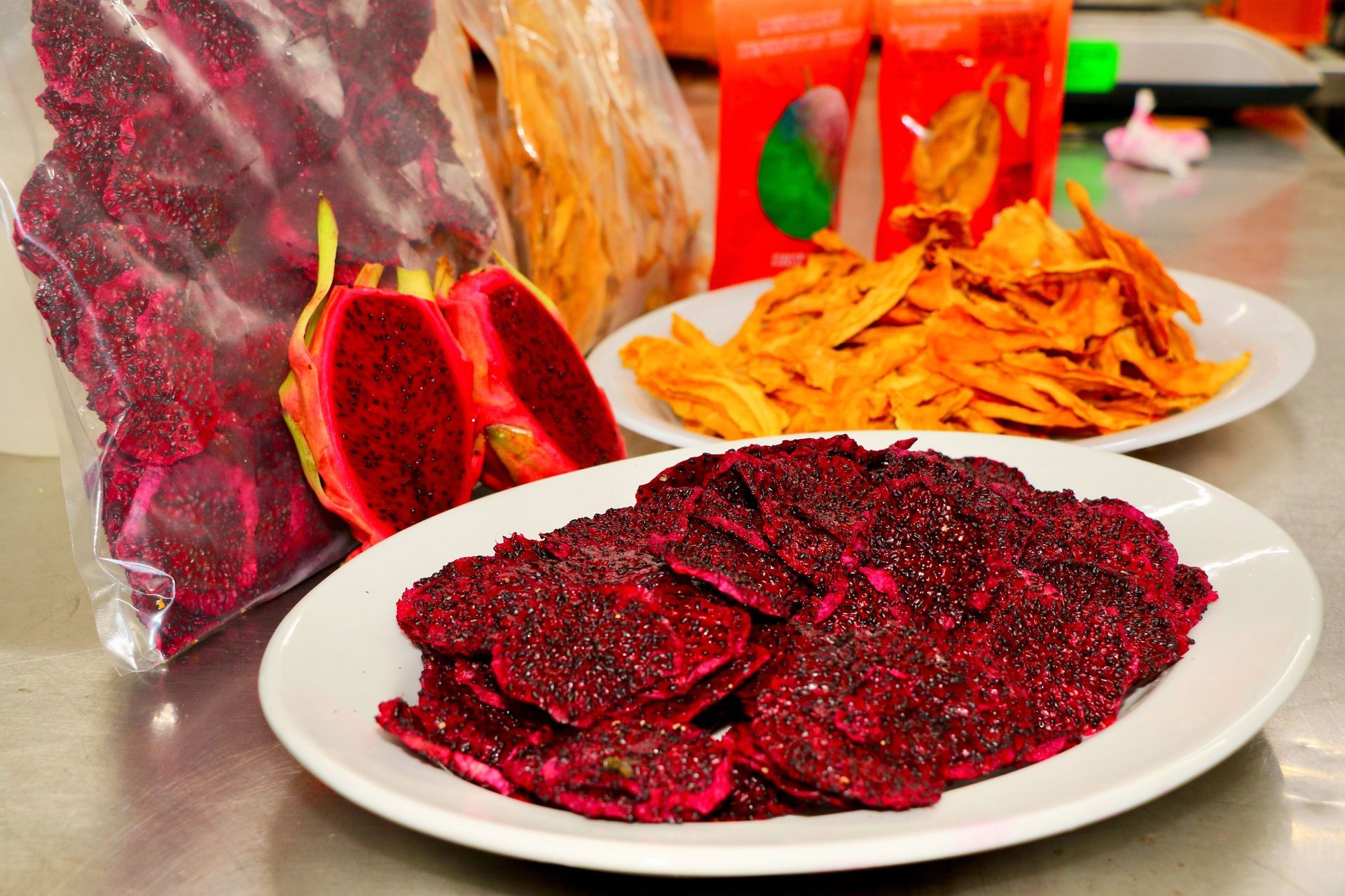 A Bag of Dried Out Dragon Fruit and Mangoes — Mareeba Golden Dried Mangoes in Mareeba, QLD