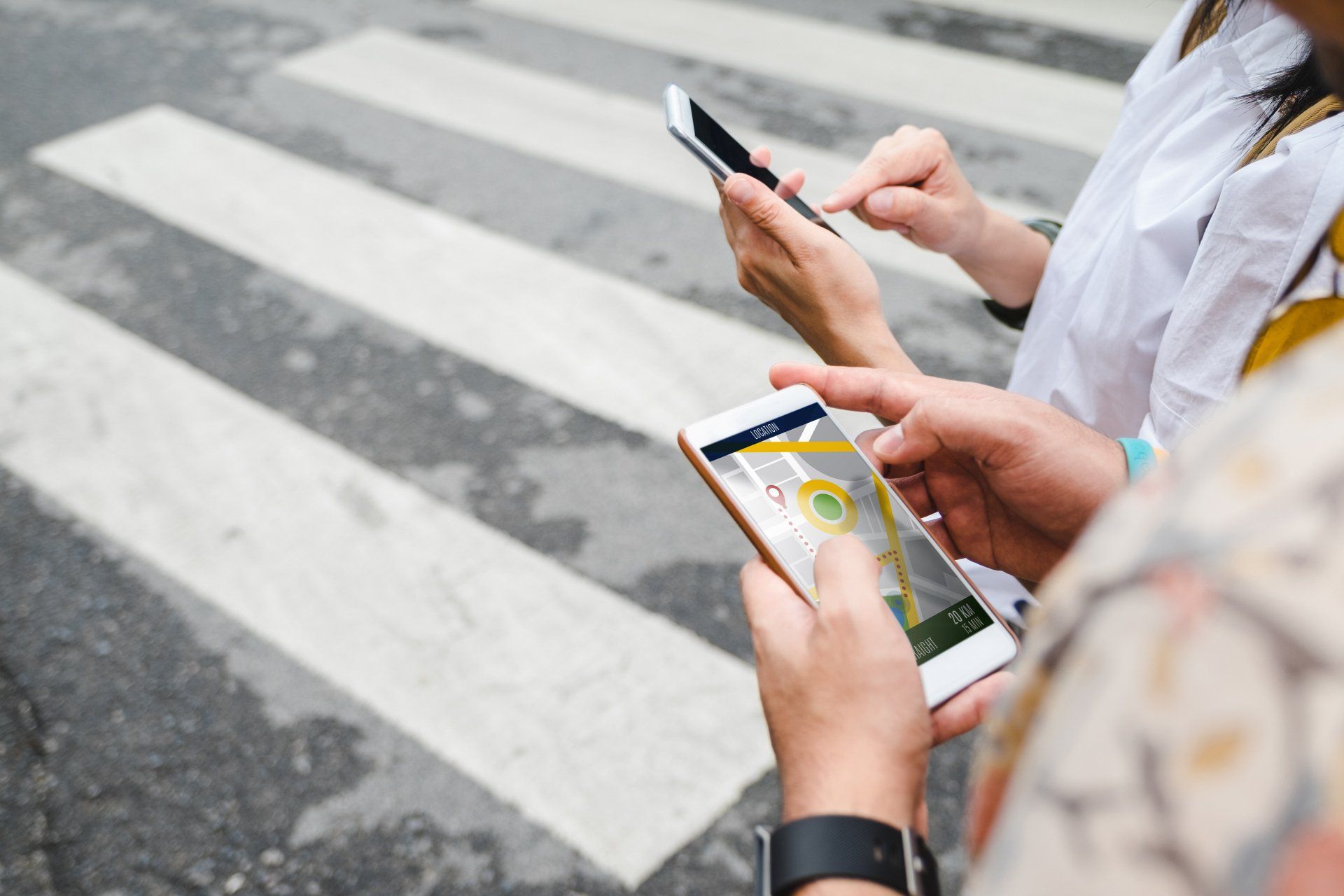 hand-held phone with gps or locator