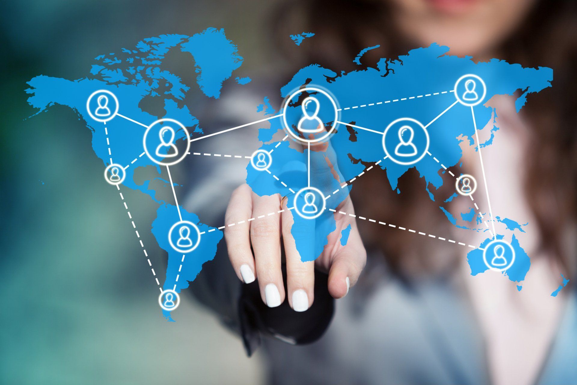 hand using social network interface