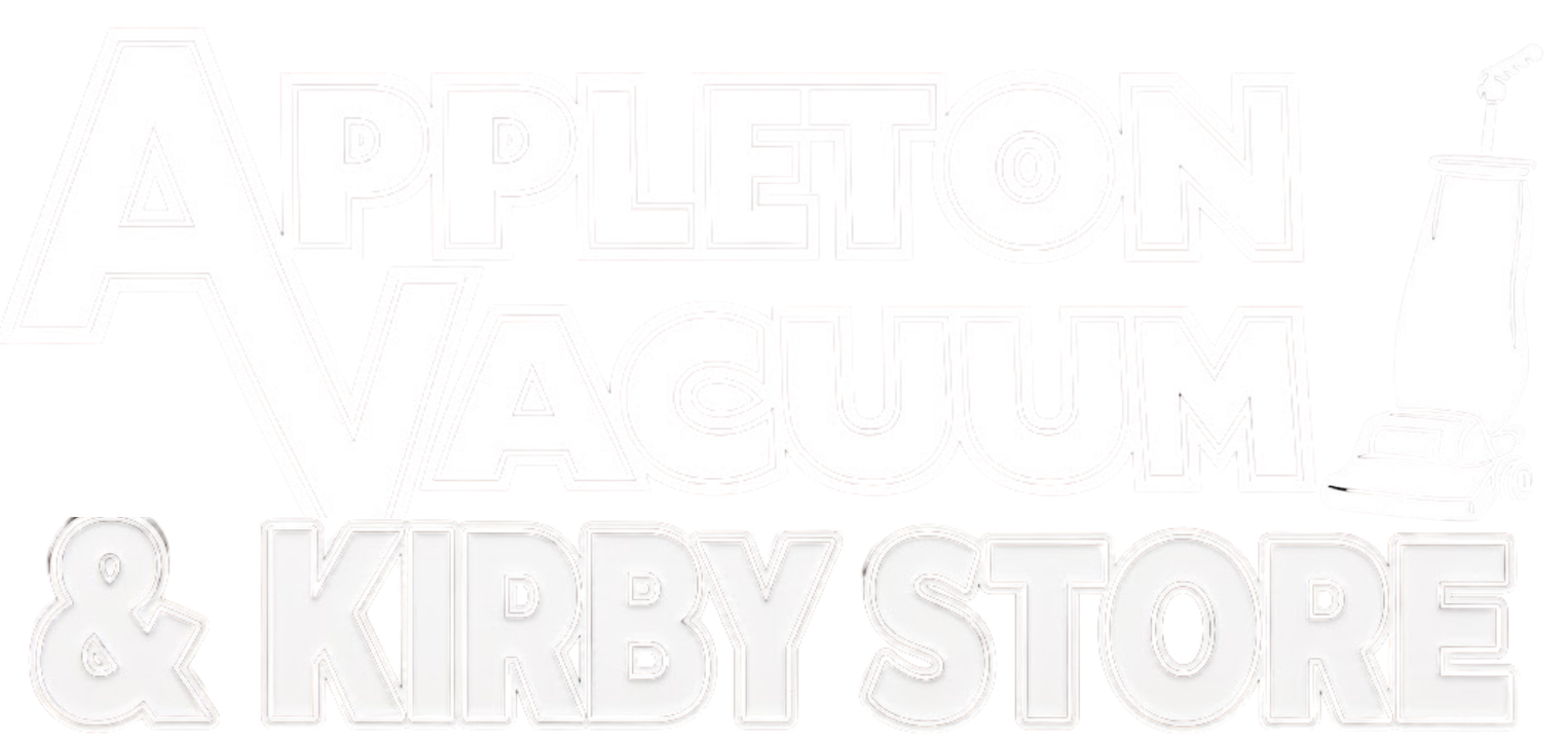 Appleton Vacuum logo with bold outlined text and a vacuum cleaner illustration