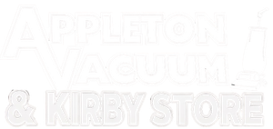 Appleton Vacuum logo with bold outlined text and a vacuum cleaner illustration