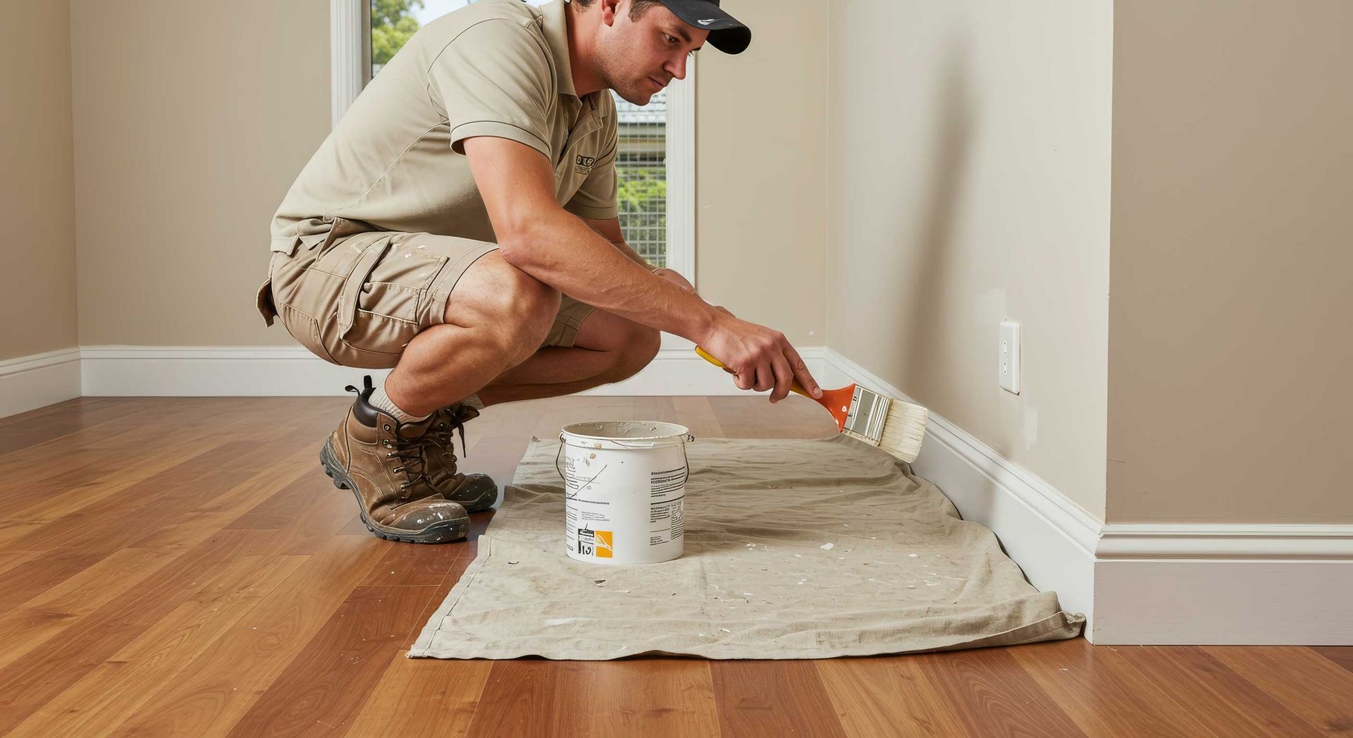 Gladstone Painter Applying Warm Neutral Colour In Gladstone QLD Australia