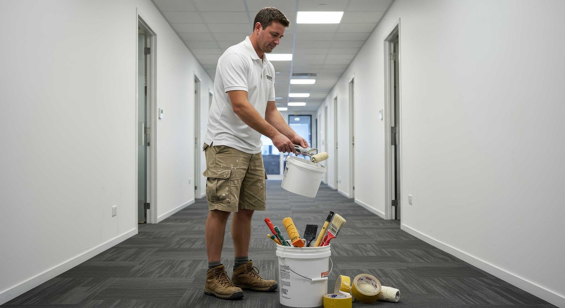 Closeup of Professional Painting Preparation Gladstone