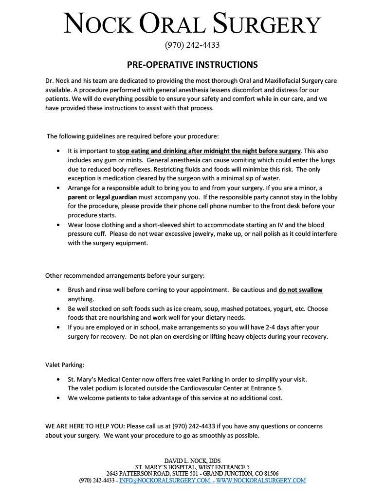 Pre-Operation Instructions