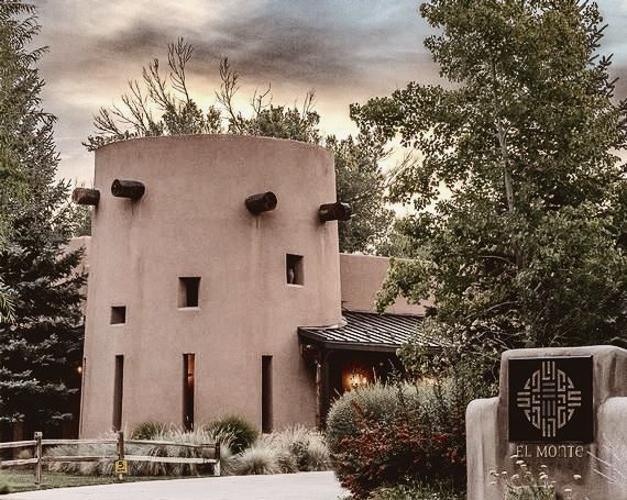 An exterior image of the El Monte Sagrado in Taos, NM.