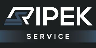 Een zwart-wit logo voor ripek service
