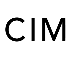 Black CIM letters on a white background