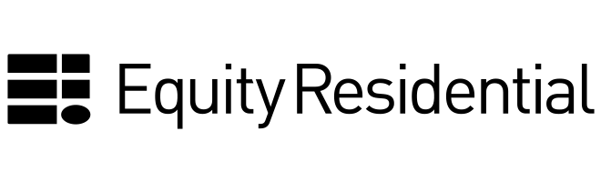 Equity Residential logo with black icon and gray text on white background