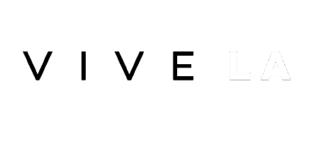 A black and white logo for vive la on a white background.
