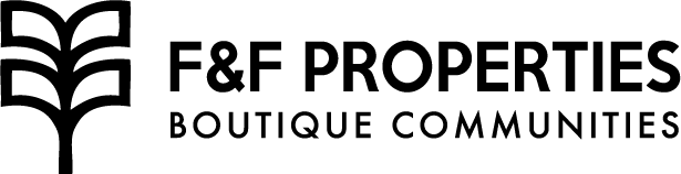 F&E Properties logo with black tree icon and bold text