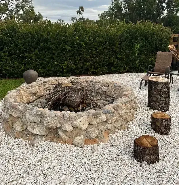 Custom fire pit installation in Fort Myers, FL