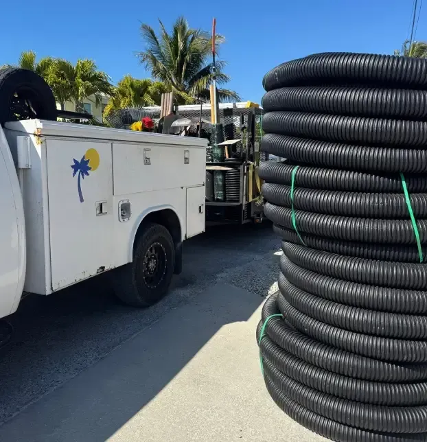 French drain system managing excess yard water and improving drainage in Fort Myers, FL