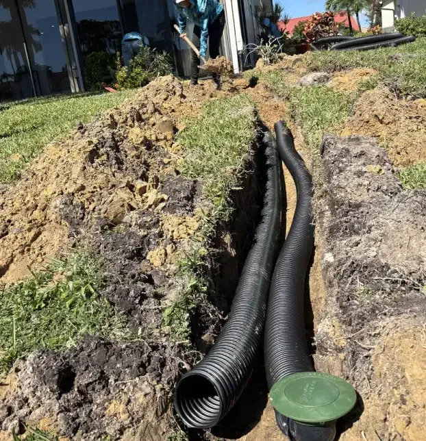 Landscape drainage assessment for identifying water flow and drainage concerns in Fort Myers, FL