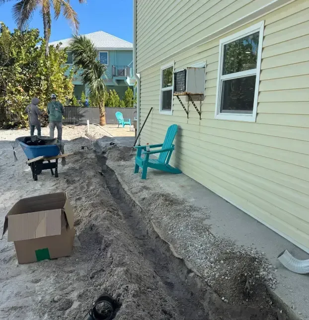 Yard drainage solution addressing standing water and excess runoff in Fort Myers, FL