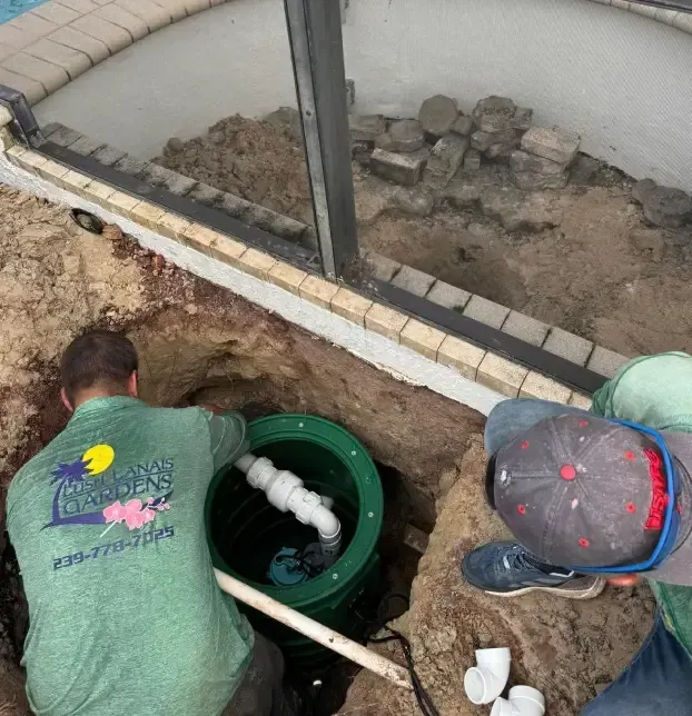 Sump pump maintenance service checking a water drainage system in Fort Myers, FL