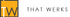 That Werks logo with orange and black square icon and gray text