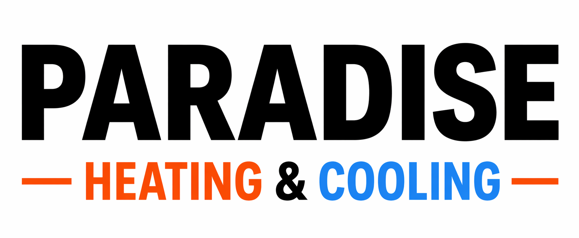 Logo: Orange island with palm trees,