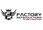 Logo for Factory Reproductions, a wheel company; includes a shield with 