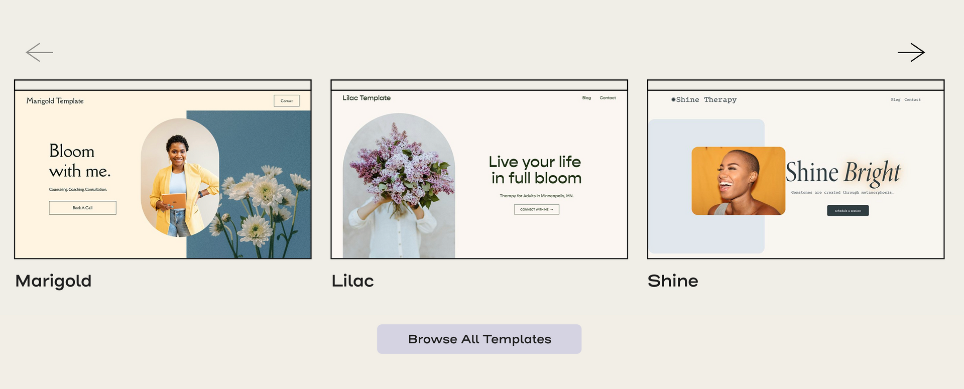 go bloom squarespace templates