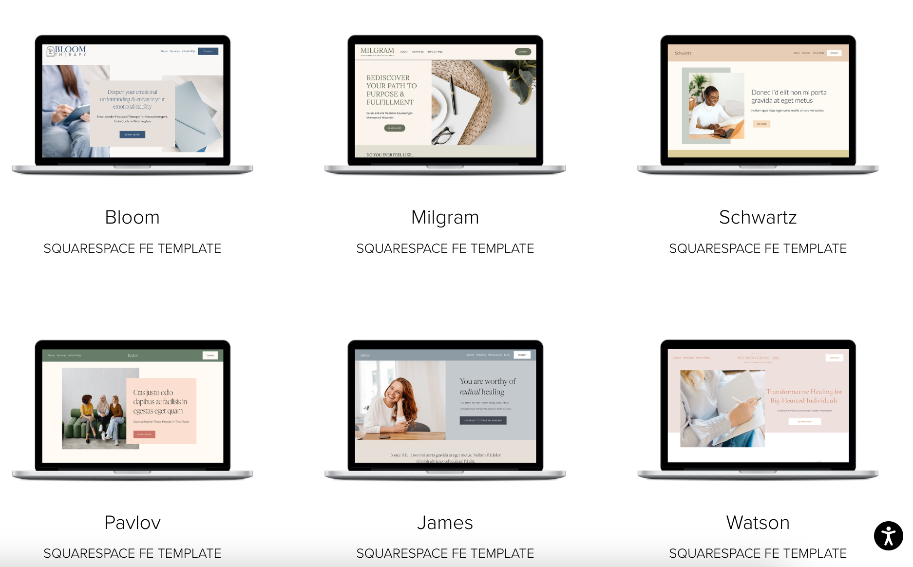 therapiste site toolboox squarespace templates