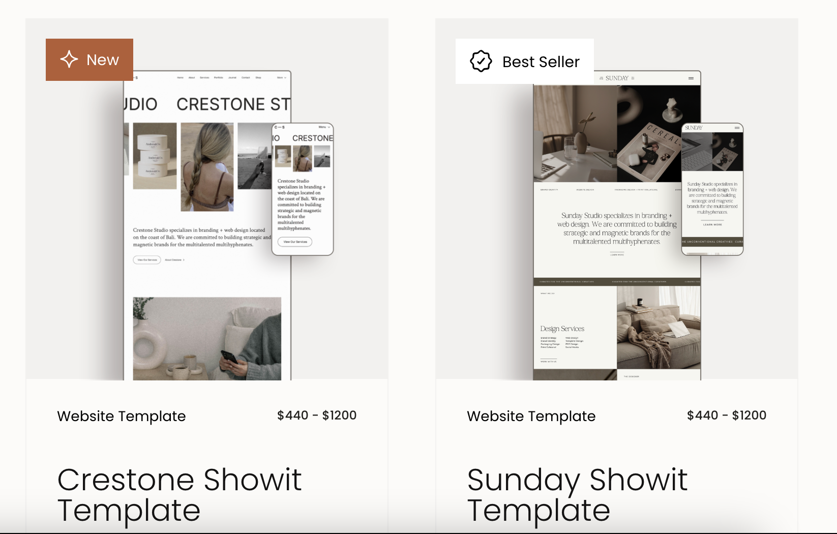 northfol showit website templates
