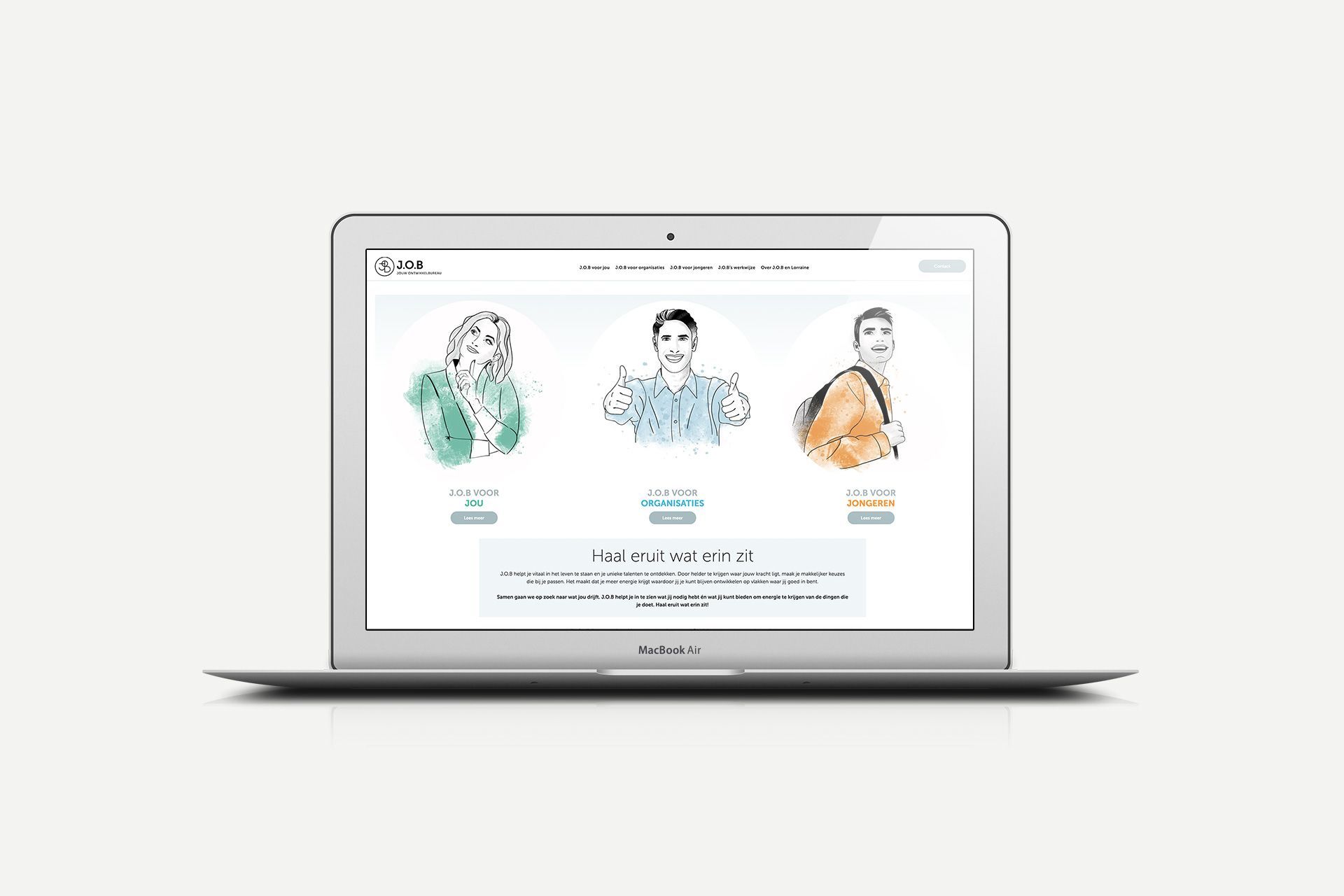 Illustraties voor Jouw Ontwikkelbureau (J.O.B) van Lorraine Gerards. Ontwerp Suzanne Menheere.