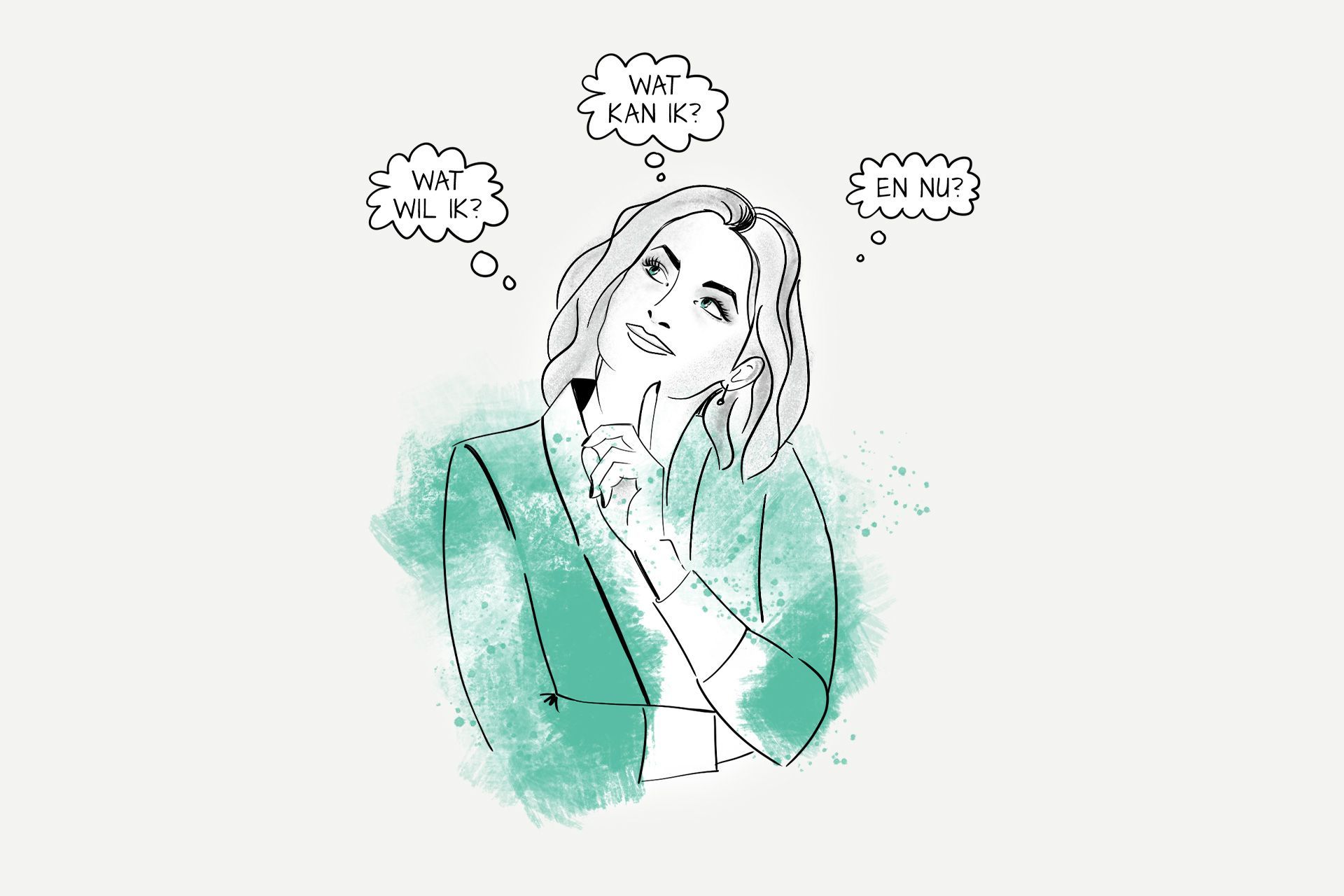Illustratie voor Jouw Ontwikkelbureau (J.O.B) van Lorraine Gerards. Ontwerp Suzanne Menheere.