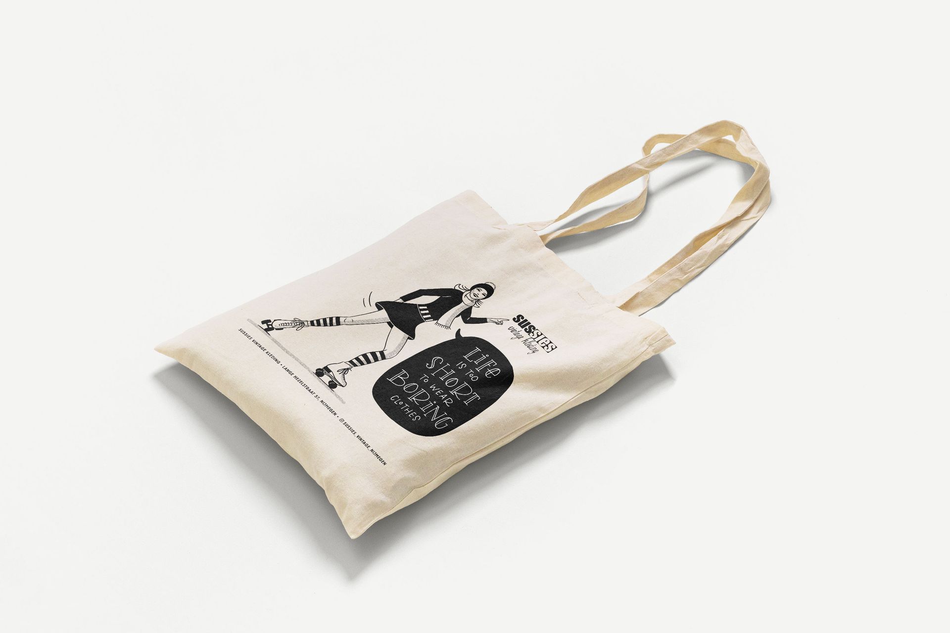Illustratie voor Sussies Vintage (nu Bonny's Vintage) getekend door Suzanne Menheere