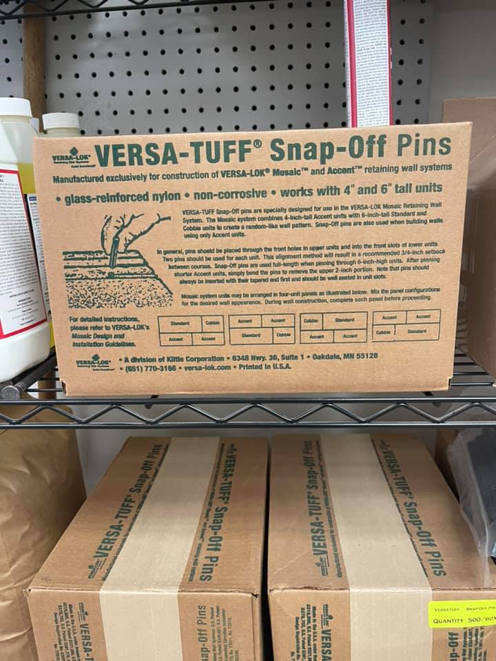 Versa-Lok pins for retaining wall block