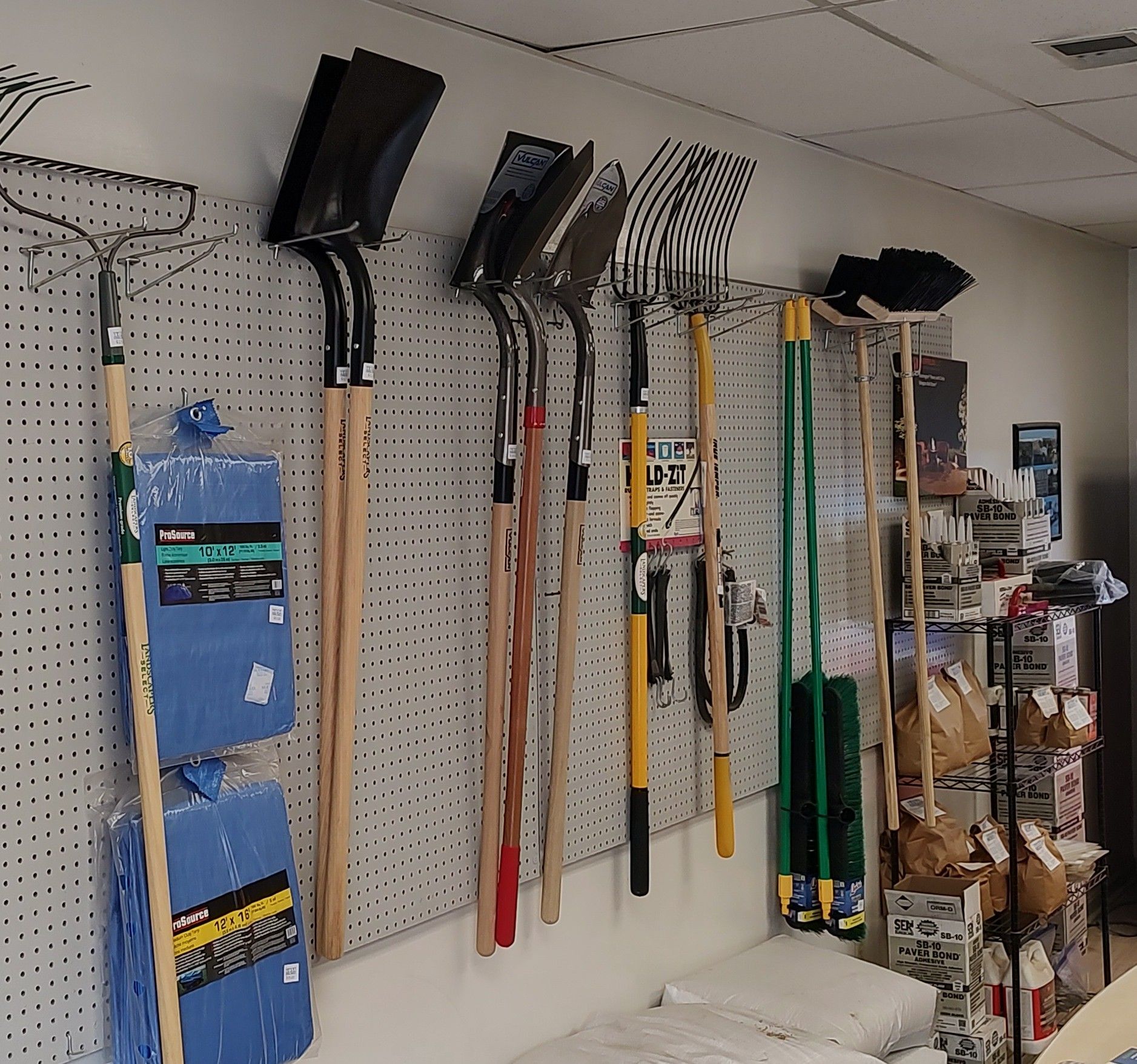 Landscaping tools and supplies