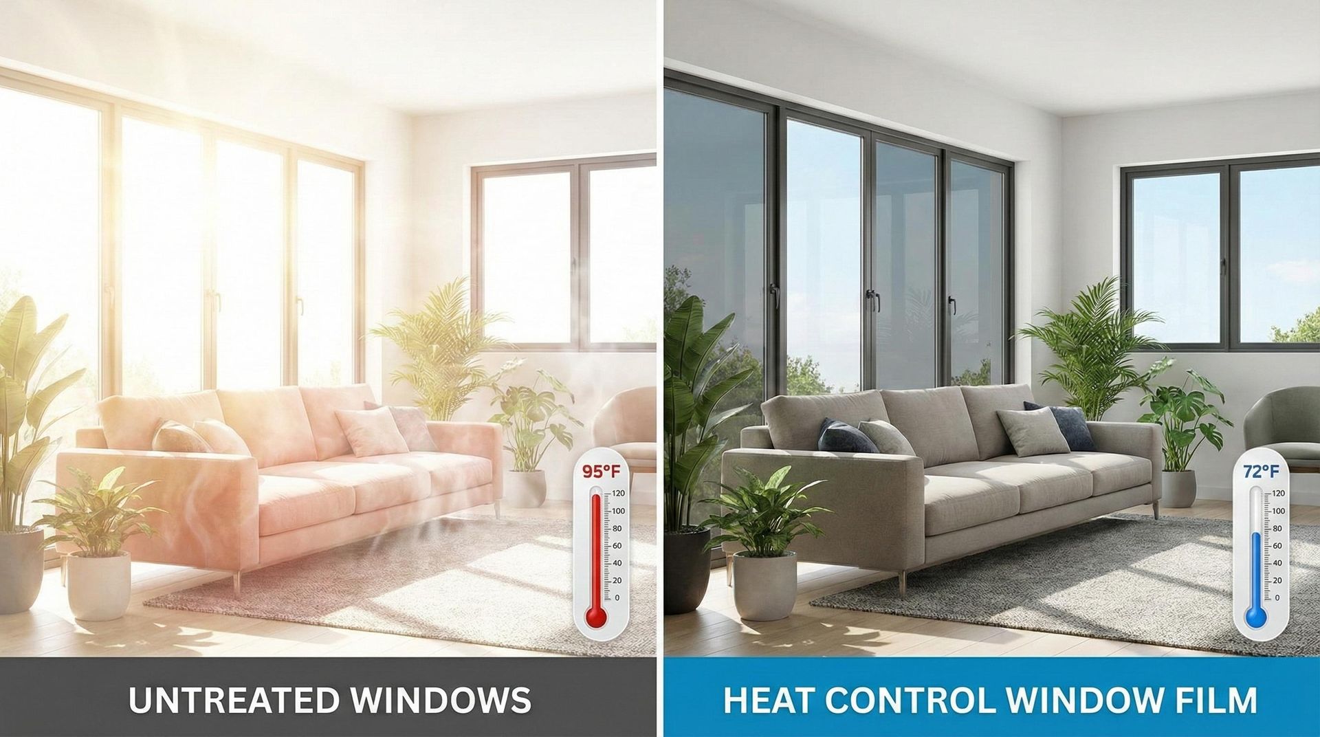 Dyed window film on residential glass