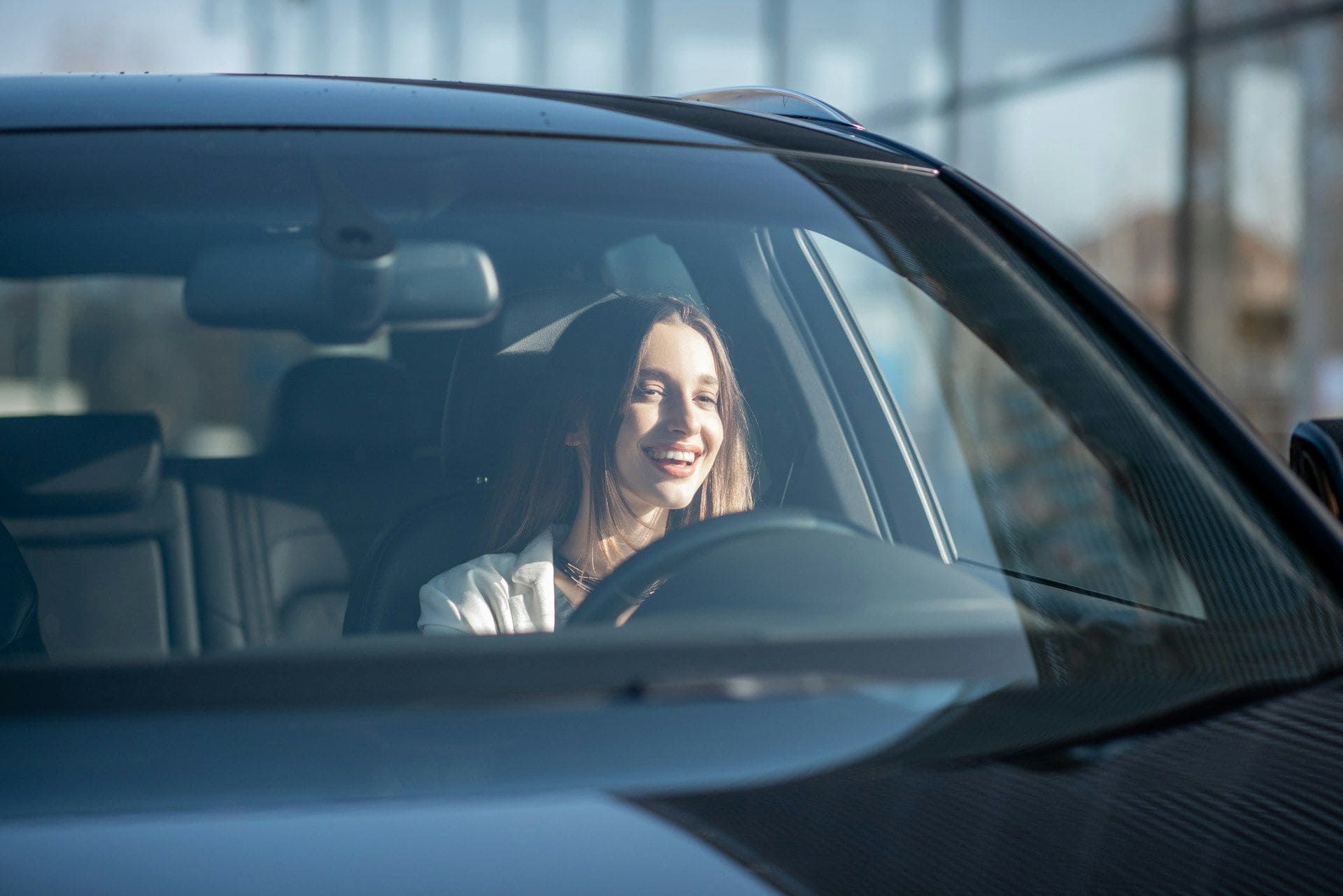Windshield sun strip reducing glare