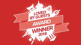 Red award badge: