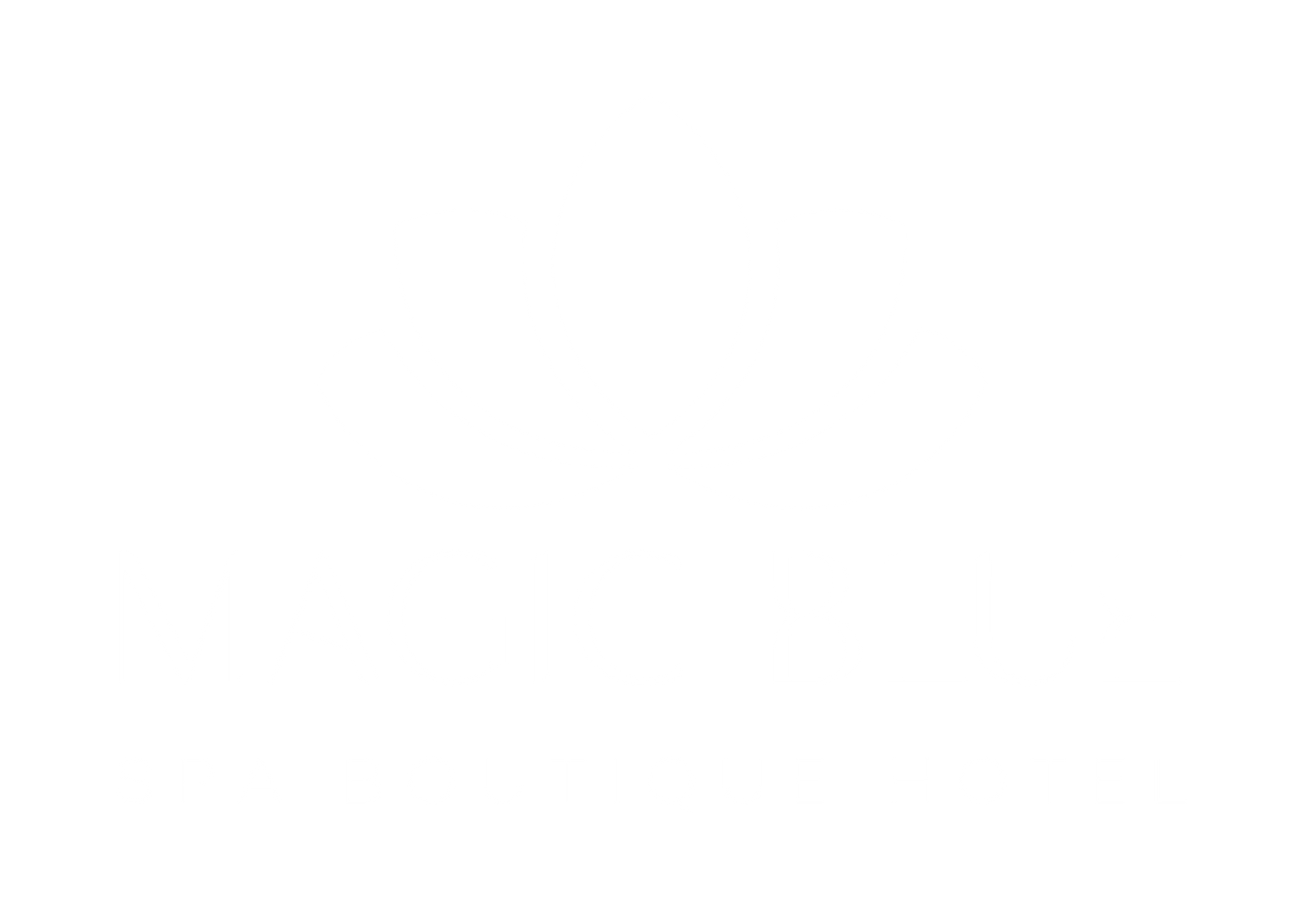 White logo with a rectangle and vertical lines, with the word 