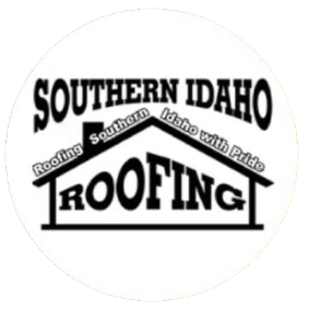 Southern Idaho Roofing logo in black text with a stylized roof graphic and the slogan &ldquo;Roofer Southern Idaho with Pride&rdquo;