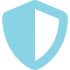 Light blue shield icon with a white center
