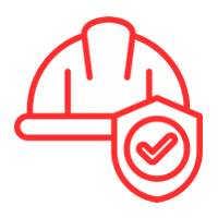 Un casco y un escudo con una marca de verificación.