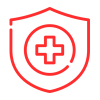 Un escudo rojo con una cruz en su interior.