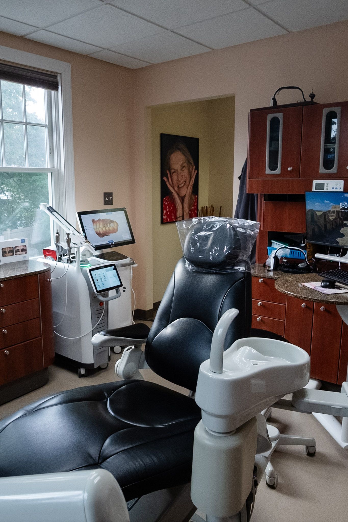 Treatment chair beside the laser and scanner at our Nyack, NY dental office