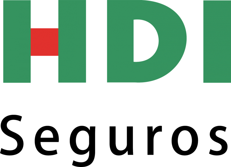 Logotipo de HDI Seguros en texto verde y rojo sobre fondo blanco.