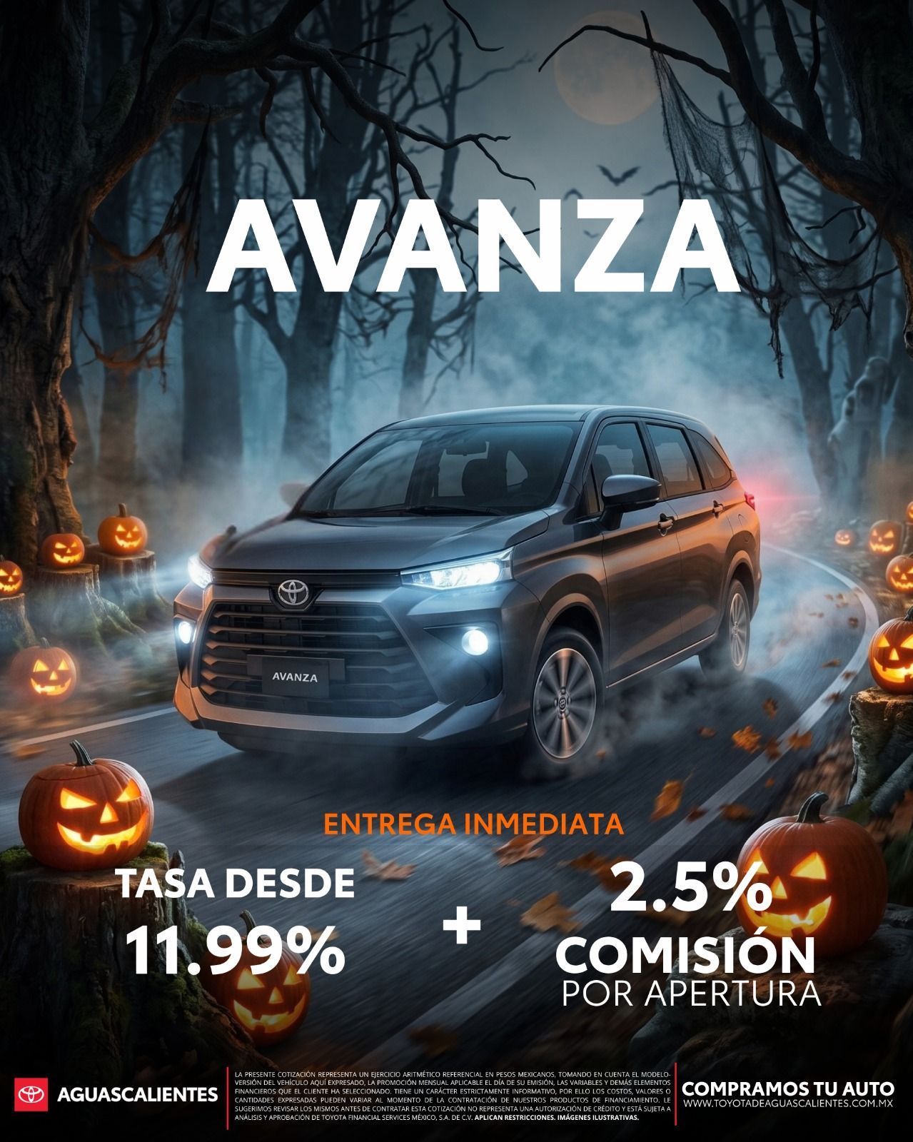 Promoción de Toyota septiembre: auto blanco, 0% comisión y 10% de enganche.