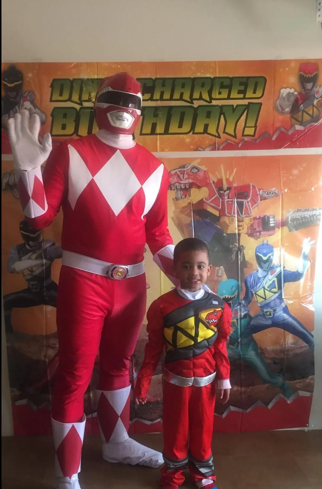 Red Power Ranger in Birthday Party