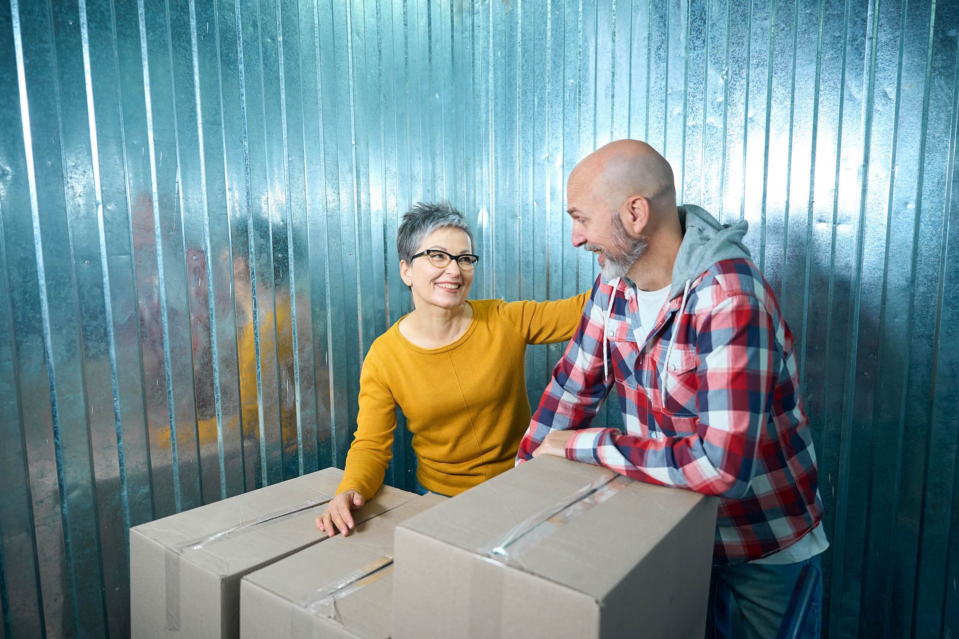 Couple using self storage for the first time in Burlington, NC