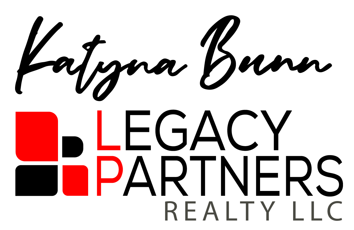 Logo: Katyna Bunn with Legacy Partners Realty LLC. Text over a red and black logo.