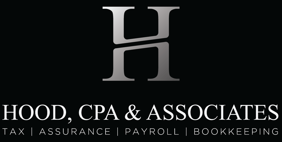 Logo for Hood, CPA & Associates, featuring a silver letter