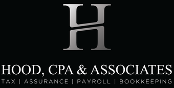 Logo for Hood, CPA & Associates, featuring a silver letter 