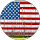 The american flag is in a circle on a white background.
